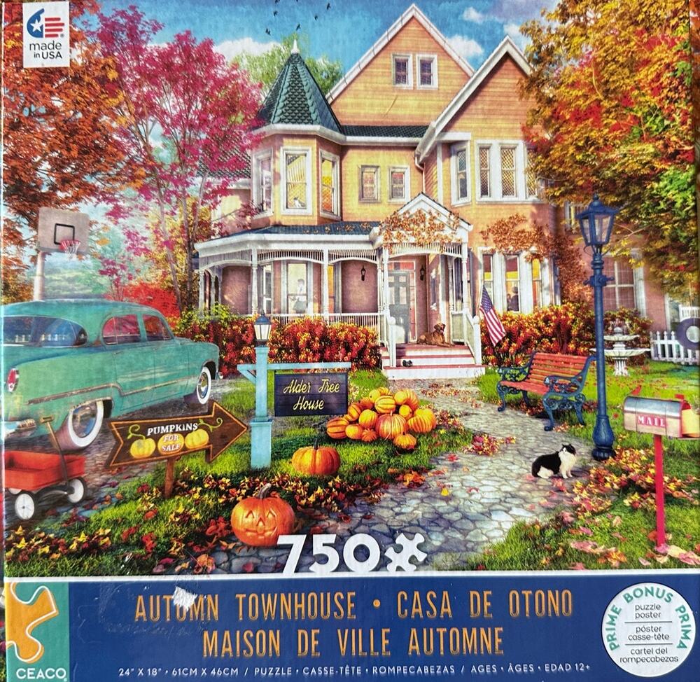 Ceaco Autumn Townhouse 750 Piece Puzzle in Box